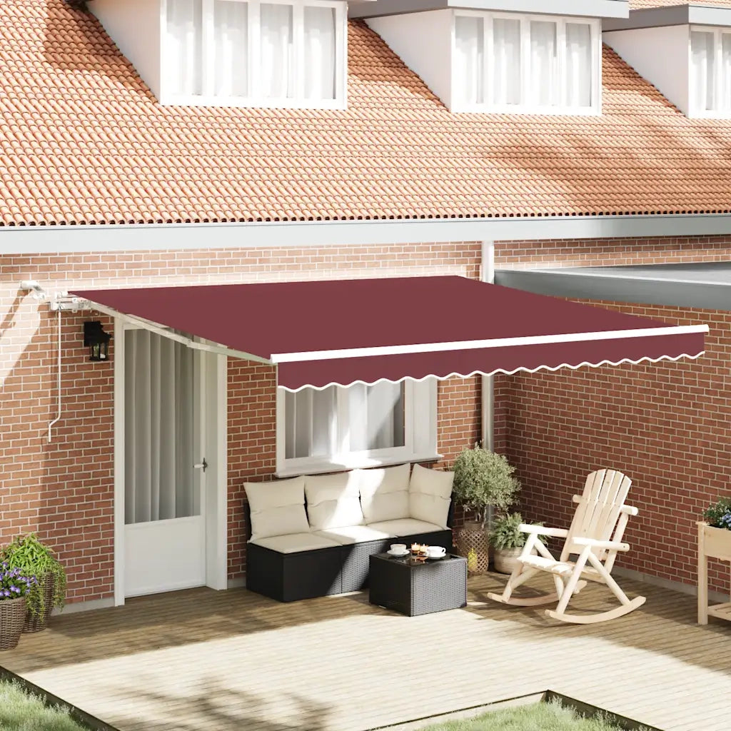 Tenda da Sole Retrattile Automatica con LED Bordò 400x300 cm 3214975