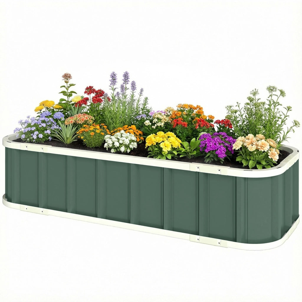 Hochbeet in Acciaio ¨C Minimal ¨C 136x52x31 cm Verde Chiaro