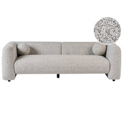 Divano a 3 posti Tessuto beige Morbido Nubby con cuscini extra Stile retrò glam art decor