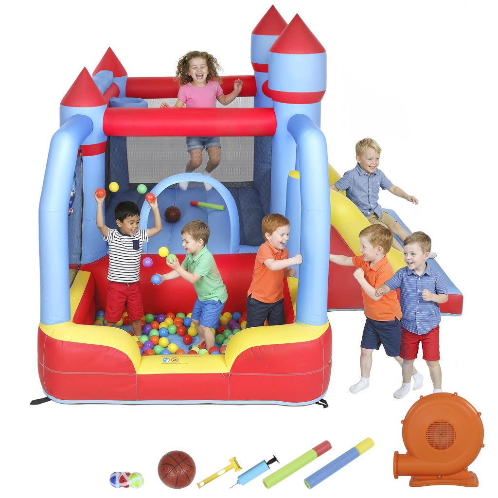Castello gonflabile con toboga e trampolino ¨C Minimal ¨C multicolore