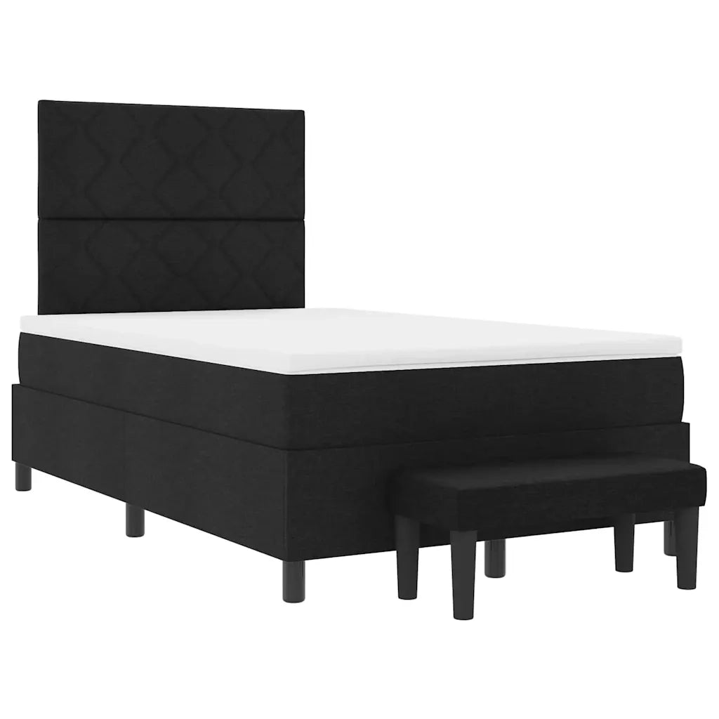 Letto a molle con testiera Nero 120 x 190 cm Tessuto 3344130