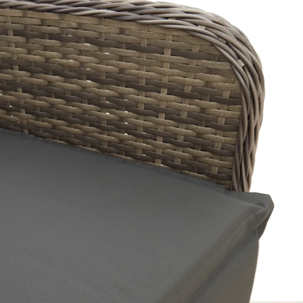 Set Bistrò da Giardino 3 pz con Cuscini in Polyrattan Grigio 3277165