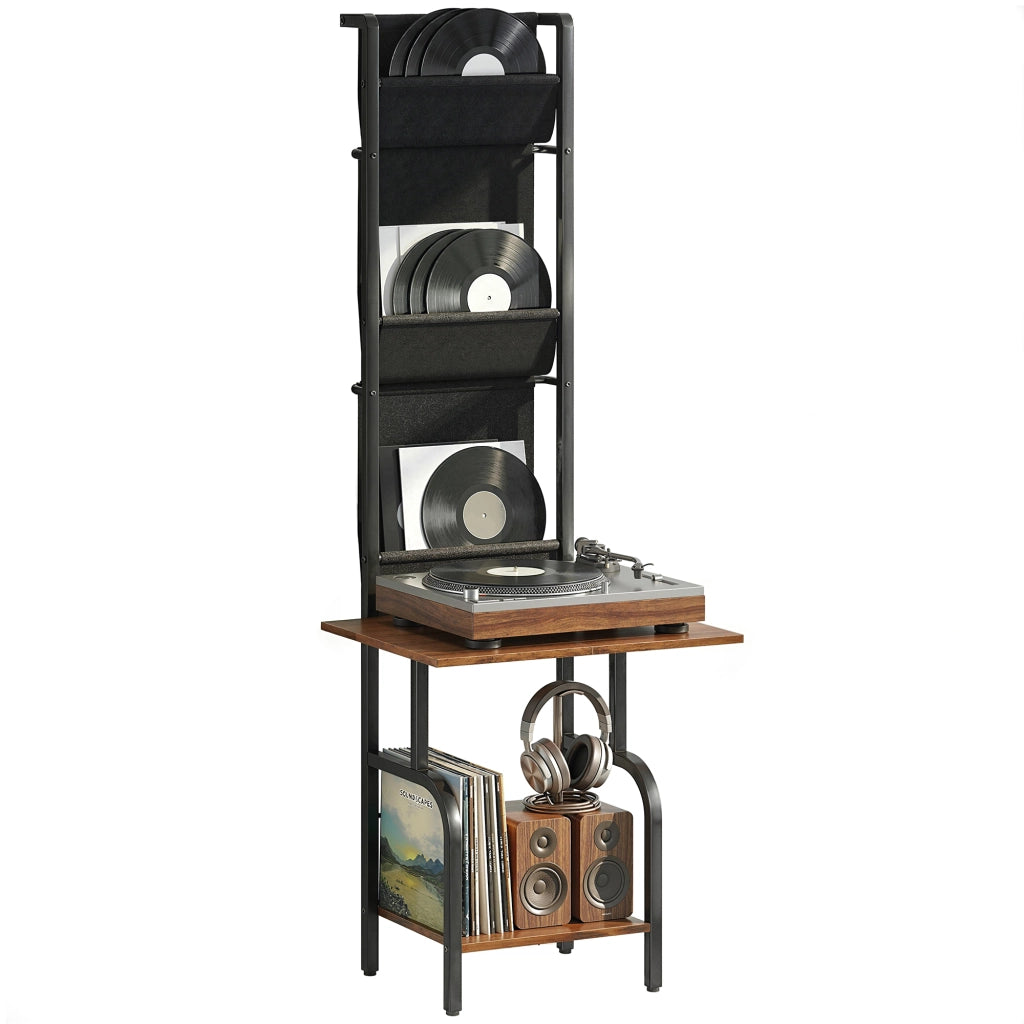 Libreria industriale con 3 tasche in tessuto ¨C Xylo ¨C Legno rustico marrone