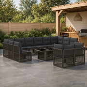Set Divano da Giardino 13 pz Grigio polyrattan 3436553