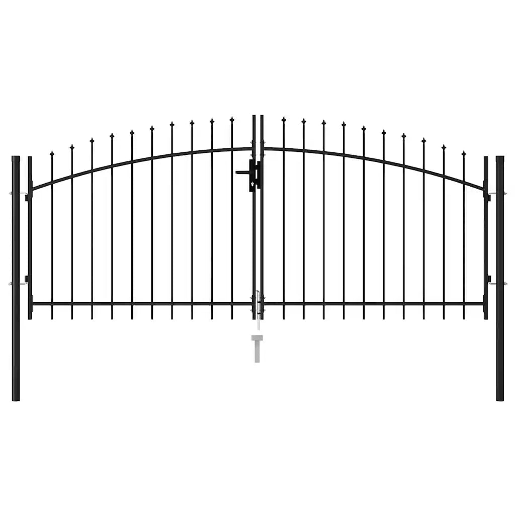 Cancello per recinzione Woerden Doppia porta con punta superiore 299,5x174,5 cm 146027