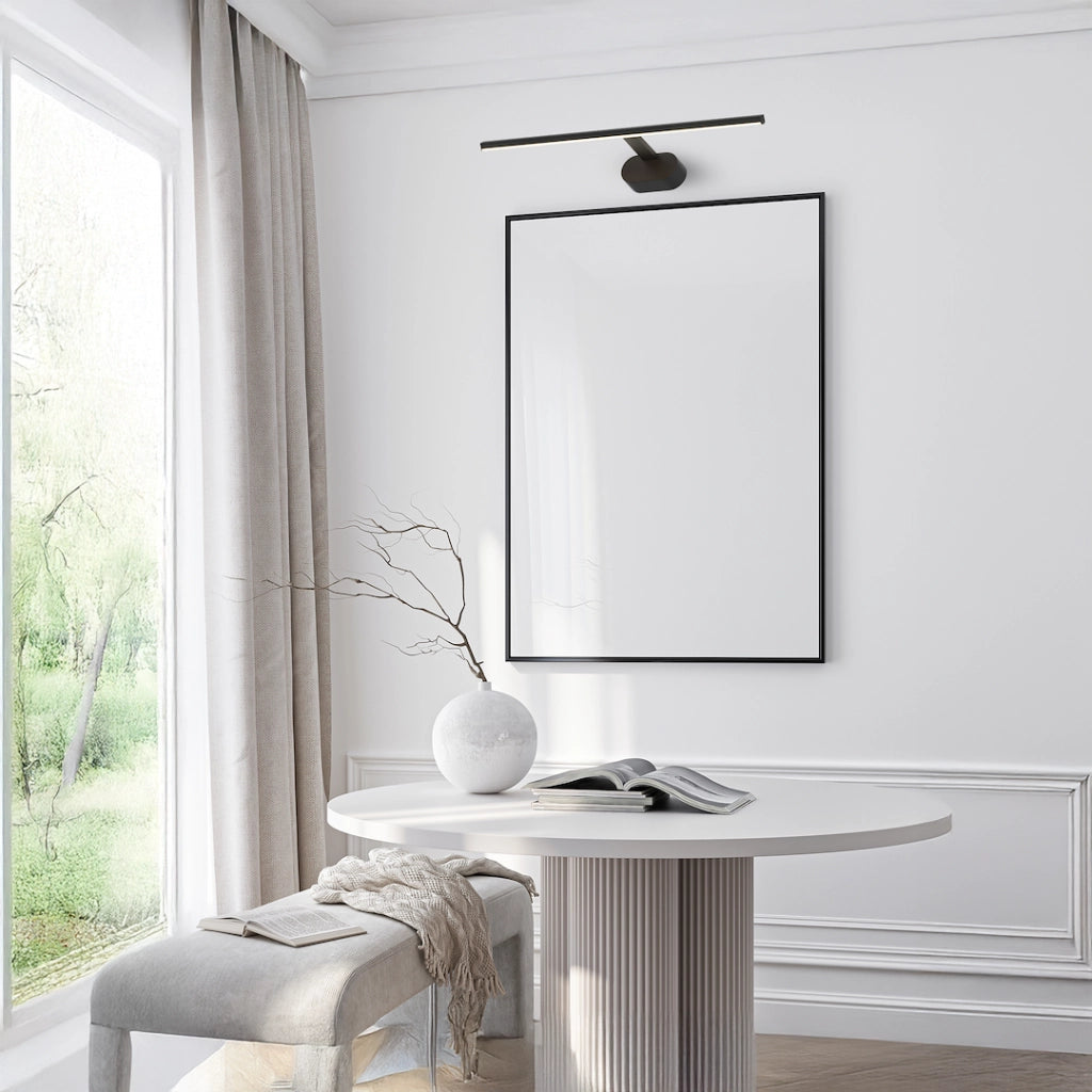 Applique specchio nera minimal 60cm LED 11W 3000K Prado