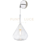APPLIQUE CROMO 1 LUCE VETRO TRASPARENTE 1177CR-A-TR