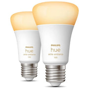 Philips Hue 929002468404 White Ambiance Lampadina LED Smart A60 E27 8W 1100 lm Dimmabile Bluetooth ZigBee Confezione da 2 colore Bianco