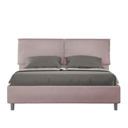 BS COM Letto matrimoniale con rete imbottito 160x200 microfibra glicine
