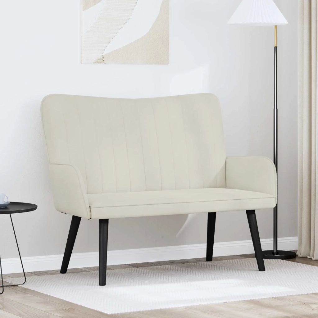 Sofa a Due Posti Crema 115 x 61 x 87 cm Velluto 42028957