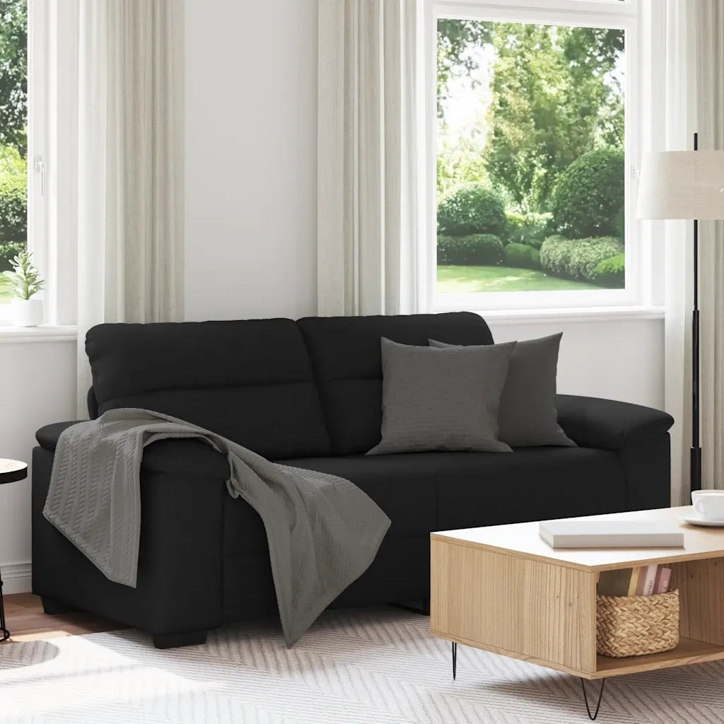 Divano a 2 Posti Nero 180x81x84 cm in Tessuto 4105309