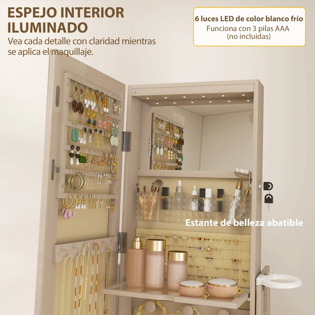 Armadio Joyero con Specchio e Luci LED ¨C Minimal ¨C Bianco
