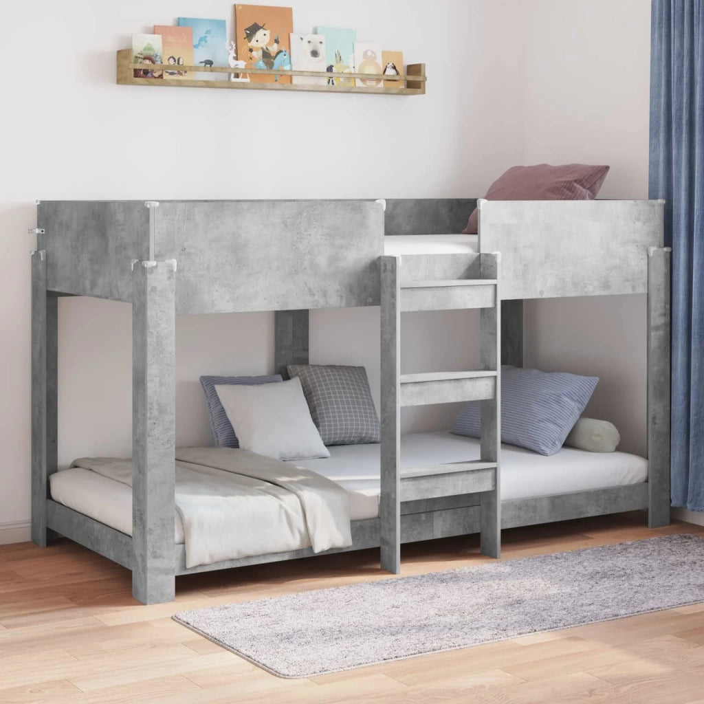 Letto a Castello per Bambini Grigio cemento 100 x 200 cm