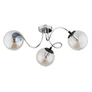 Plafoniera moderna cromata bracci ondulati 3xE14 Alfa DEXA