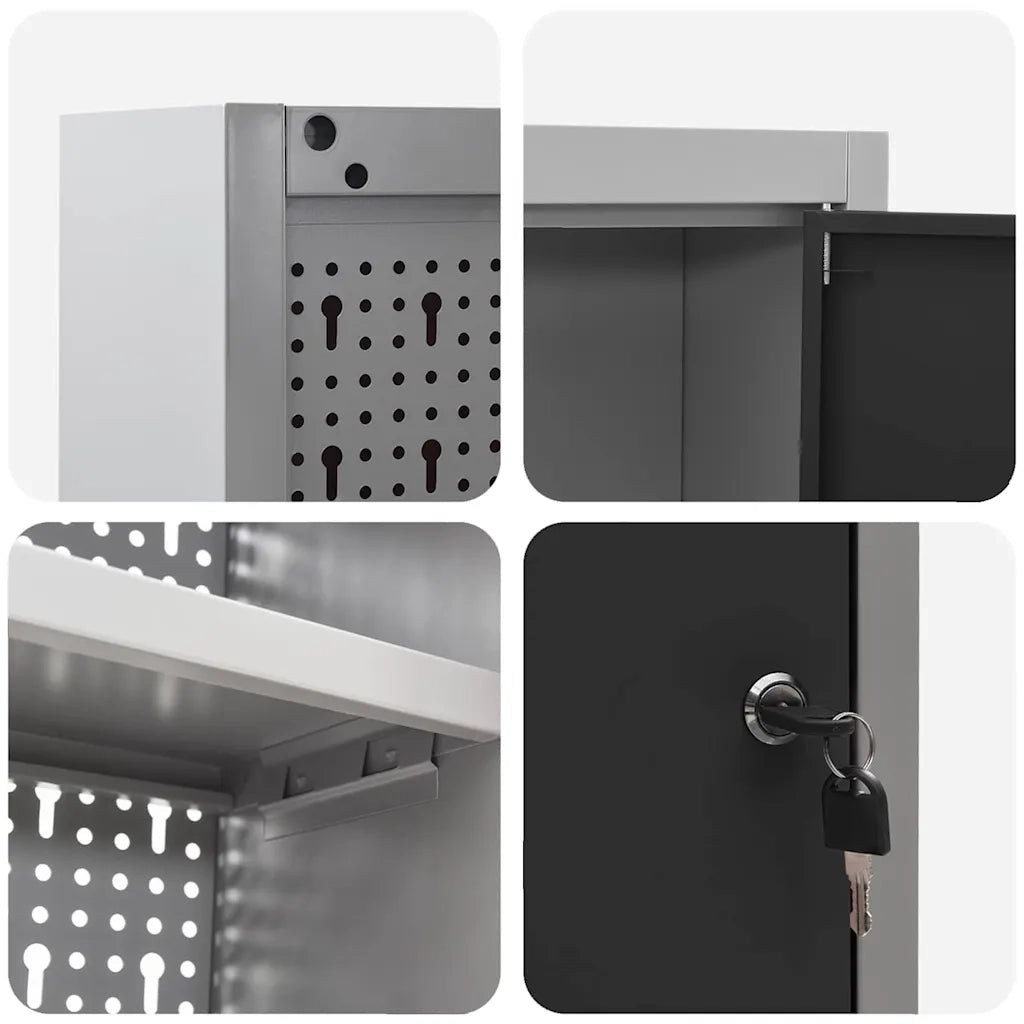 Mobile per attrezzi con blocco Nero e Grigio 100 x 20 x 55 cm 4103473