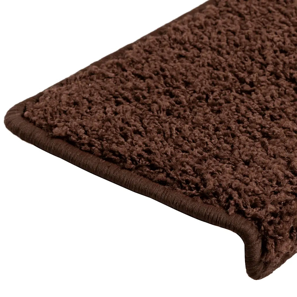Tappetini per scale 30 pz | Gradini per Scale 65x21x4 cm Marrone Bordo rettangolare