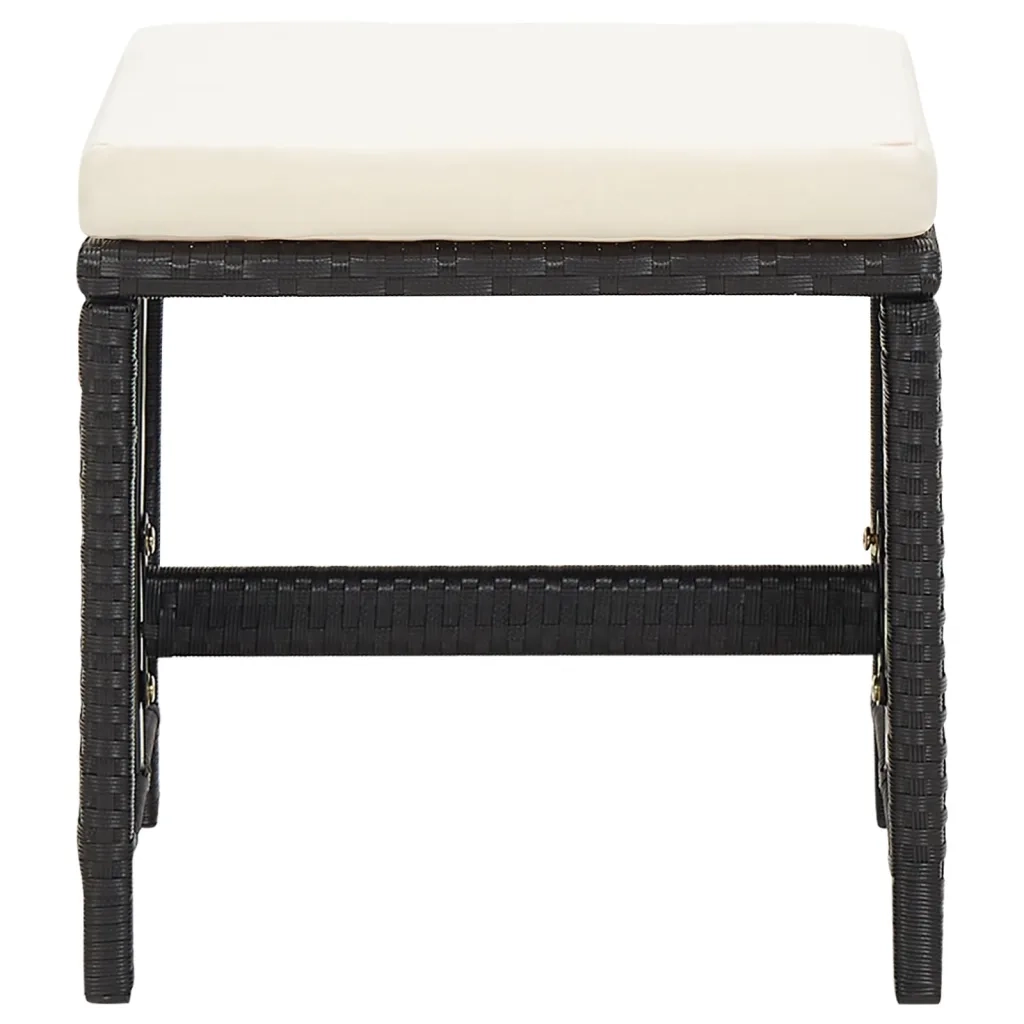 Sgabelli da Giardino 4 pz con Cuscini in Polyrattan Nero CFW5621854