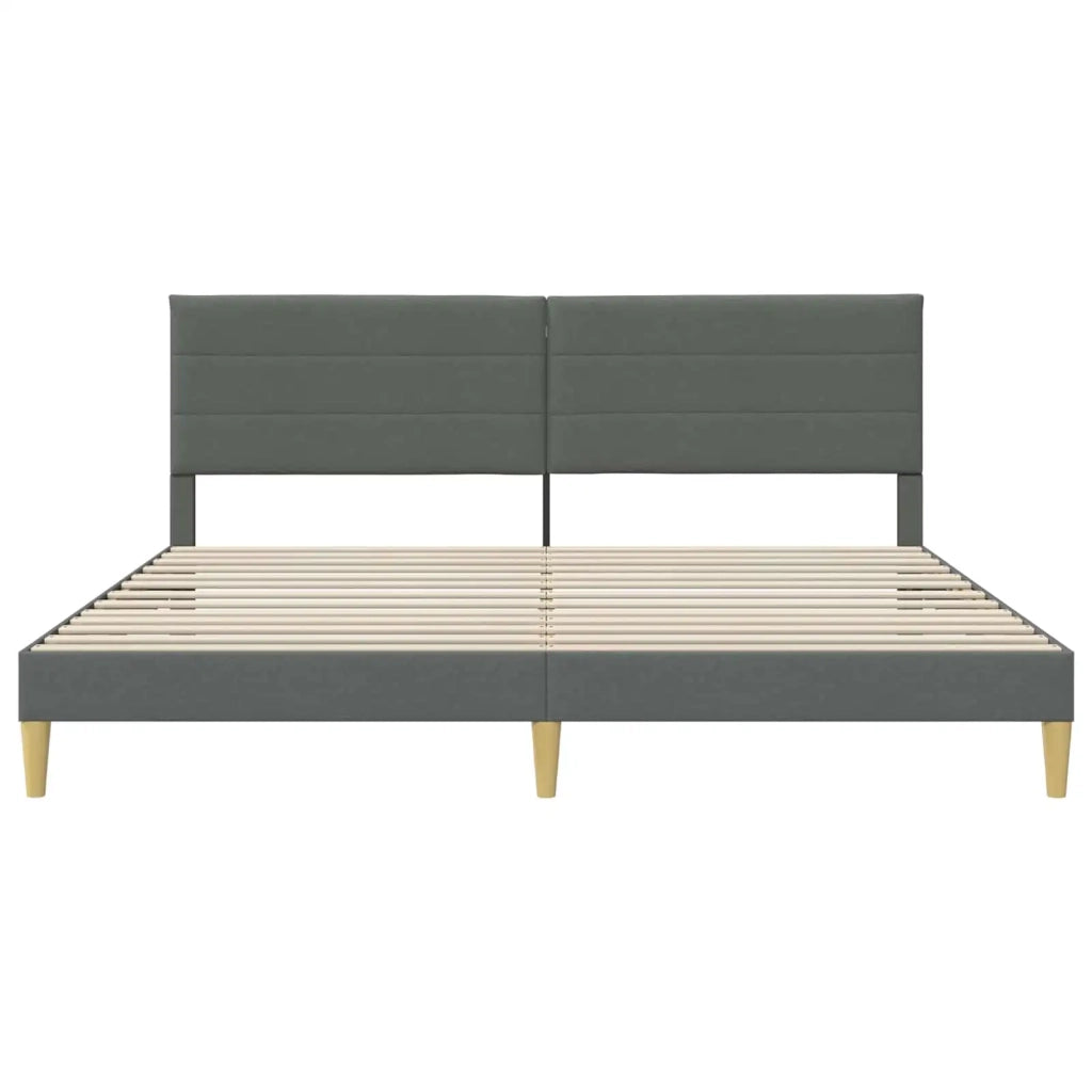 Letto matrimoniale | Letto per adulti | Struttura del letto Grigio Scuro 200 x 200 cm Tessuto