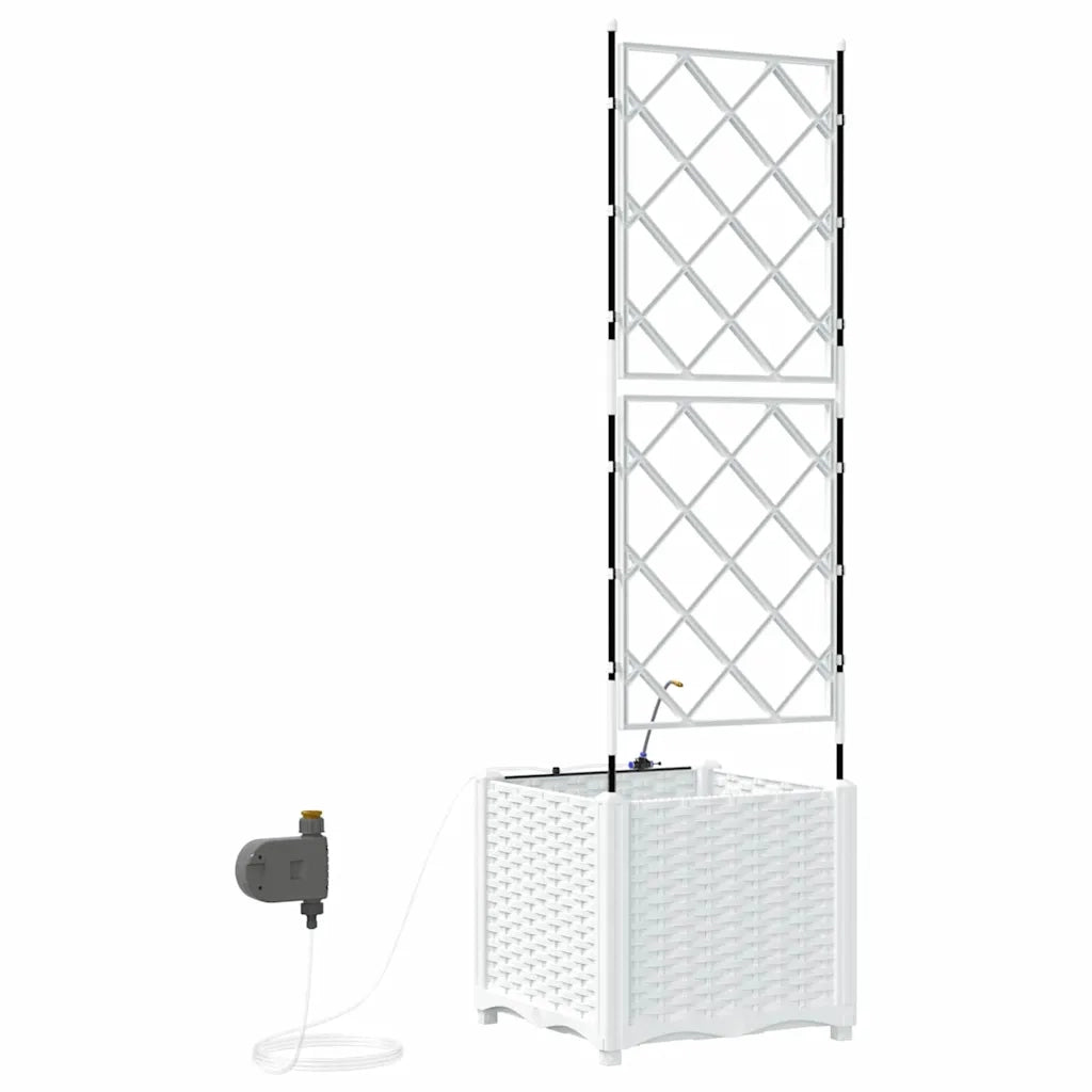 Fioriere | Cassetta per fiori | Vaso da giardino Bianco 40 x 40 x 142 cm Plastica