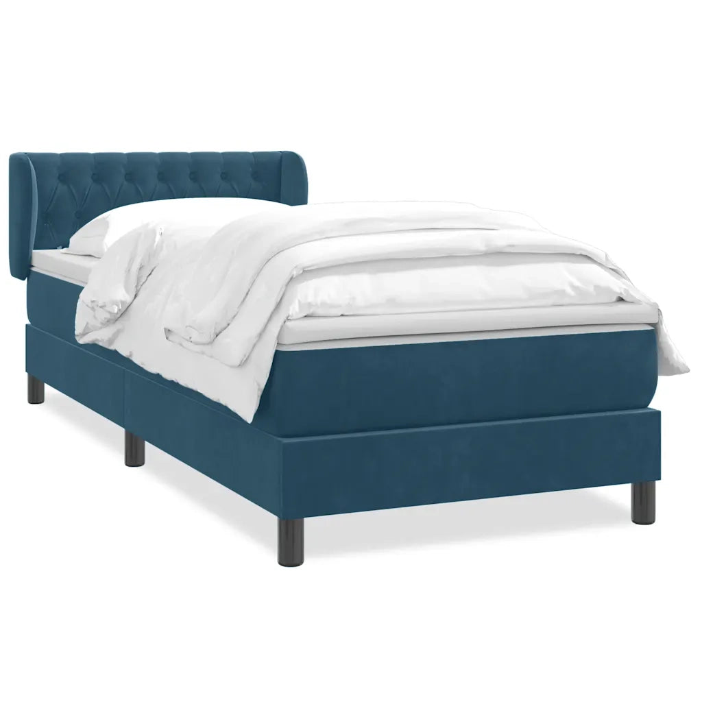 Giroletto a Molle con Materasso Blu Scuro 80x210 cm Velluto 3317761