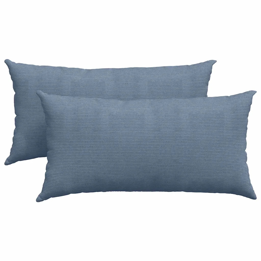 Cuscini da Divano 2 pcs Blu 80 x 40 cm Tessuto in Cords 42013734