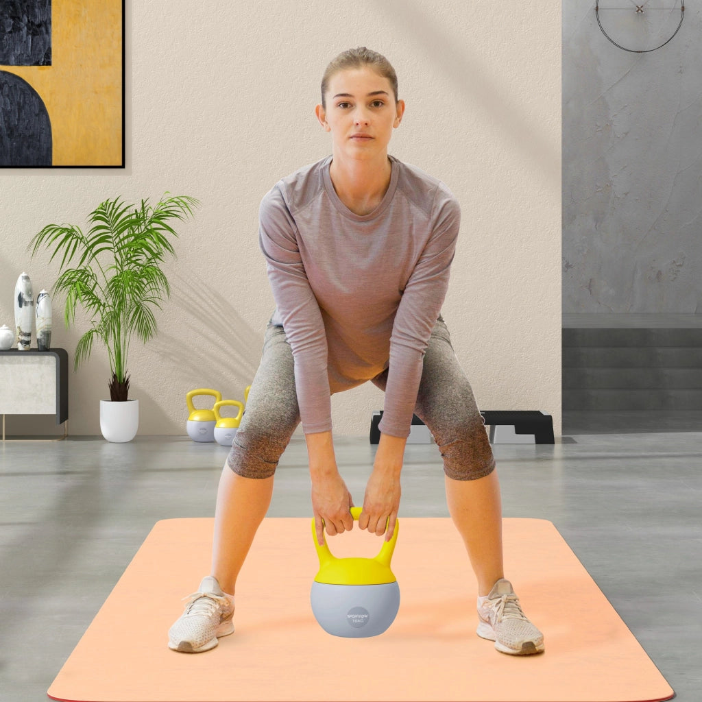 Kettlebell ¨C zephmum ¨C 10kg, grigio e giallo