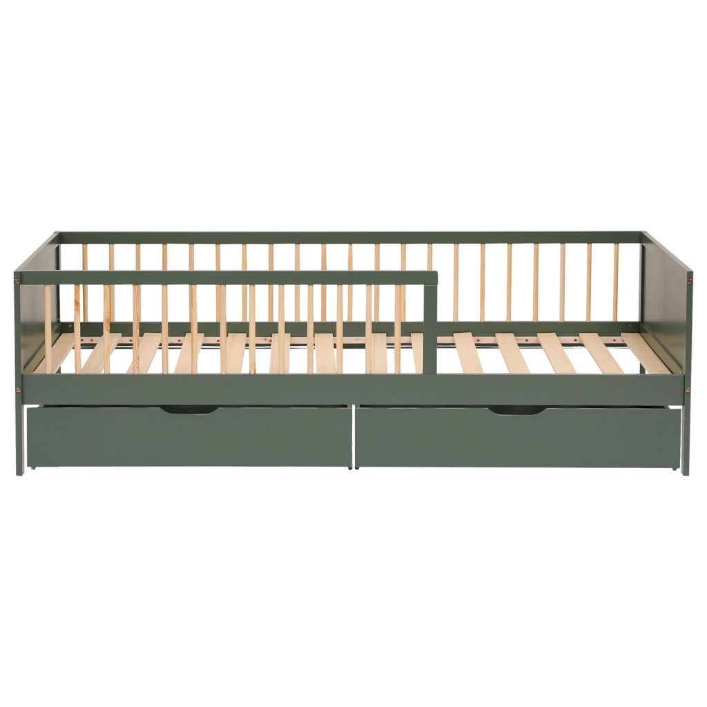 Letto per bambini 190x90cm verde con cassetti ADAM