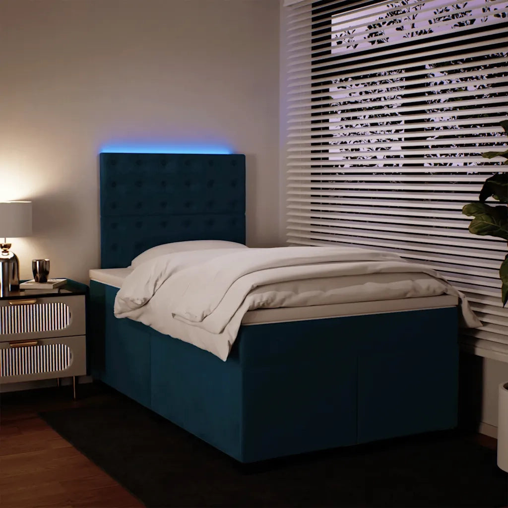 Giroletto a Molle con Materasso Blu 120x200 cm in Velluto 3293198