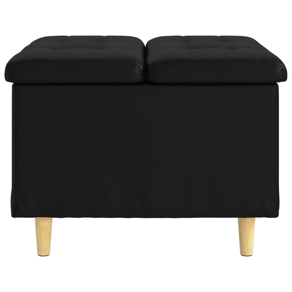 Pouf contenitore Nero 60 x 60 x 45 cm Pelle sintetica 876831