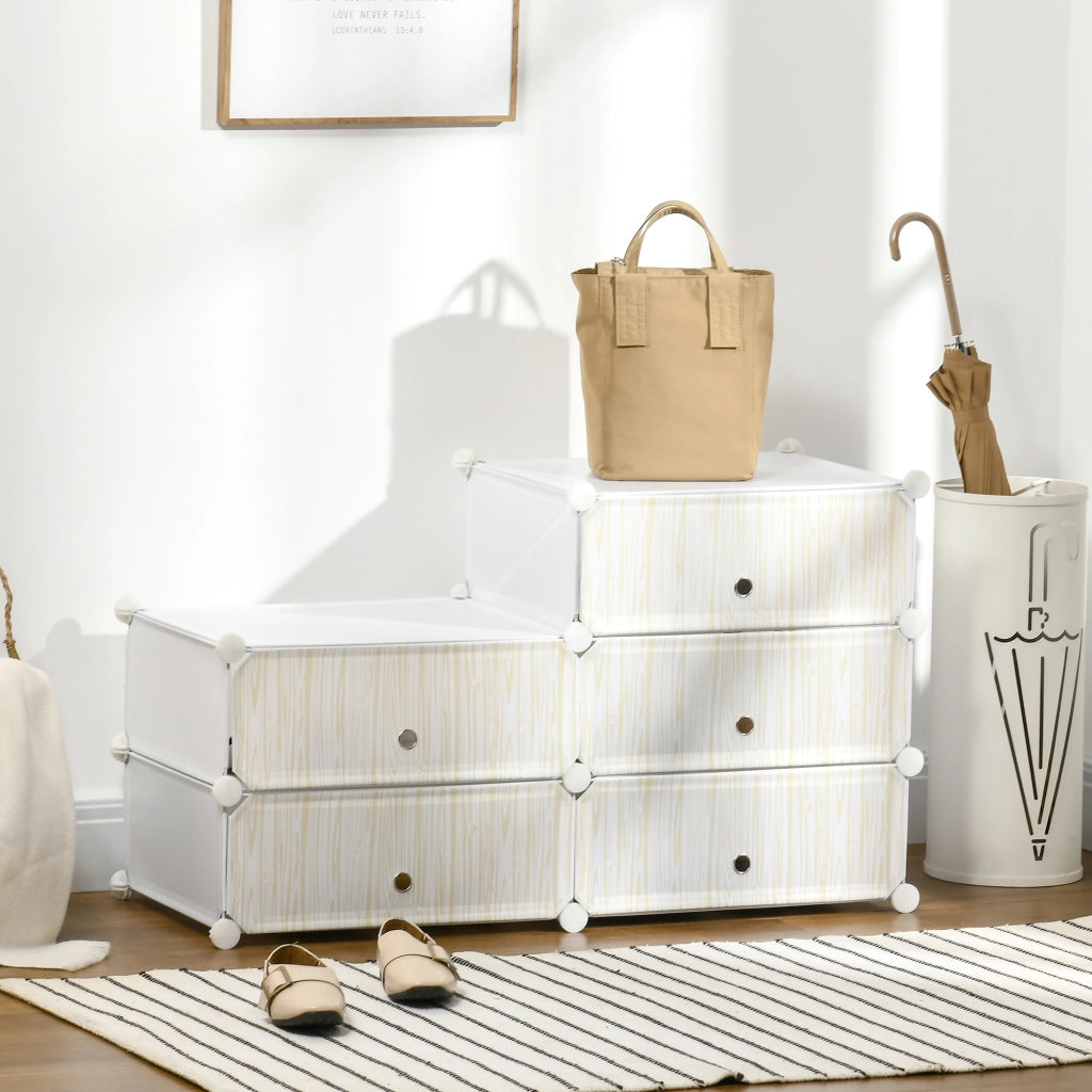 Armadio per scarpe modulare ¨C zephmum ¨C 6 cubi plastica bianco 49x36.5x108