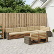 Set di divani da esterno con cuscino 8 pcs Naturale e Beige 3383521