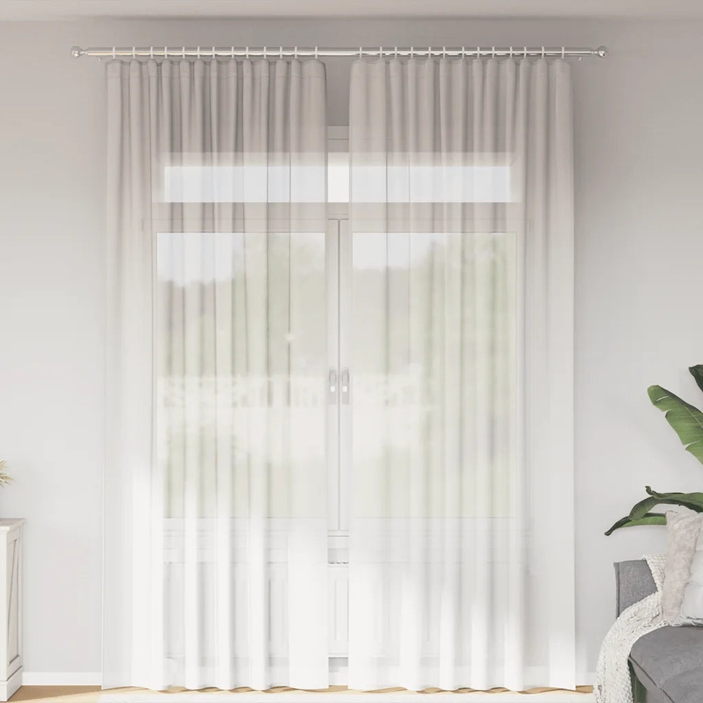 Tende in Voile con Tasche per Aste 2 pz Bianco 4102245