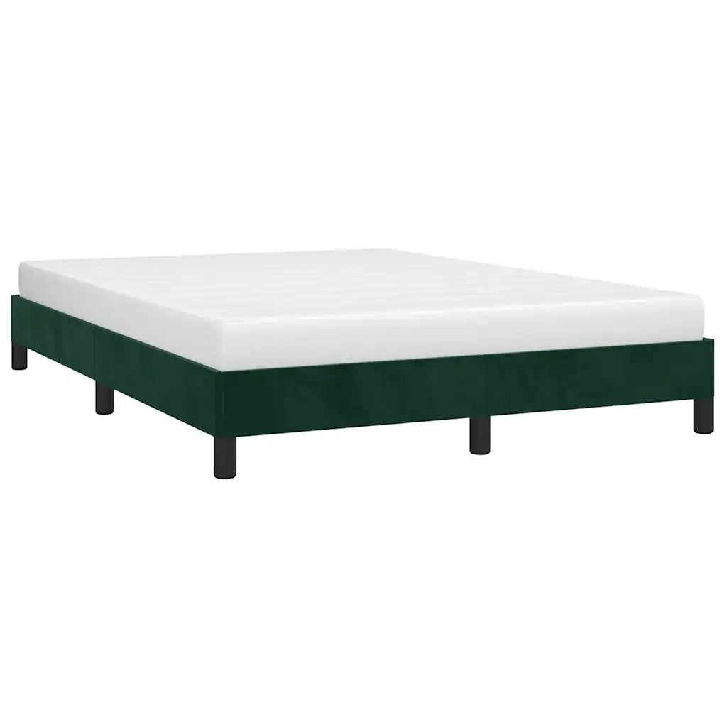 Letto matrimoniale | Letto per adulti | Giroletto senza Materasso Verde Scuro 140x200 cm in Velluto