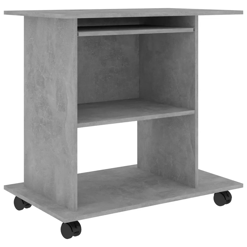 Scrivania Computer-Scrivanie per ufficio e studio Grigio Cemento 80x50x75 cm Legno Multistrato