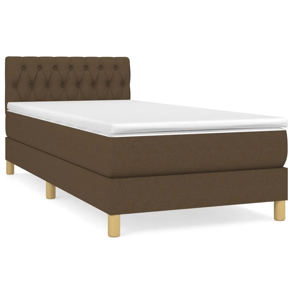 Giroletto a Molle con Materasso Marrone Scuro 90x200 cm Tessuto 3140828