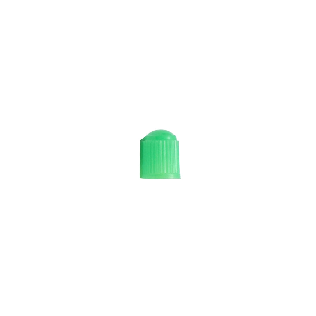 Cappuccio verde in plastica per valvola del pneumatico