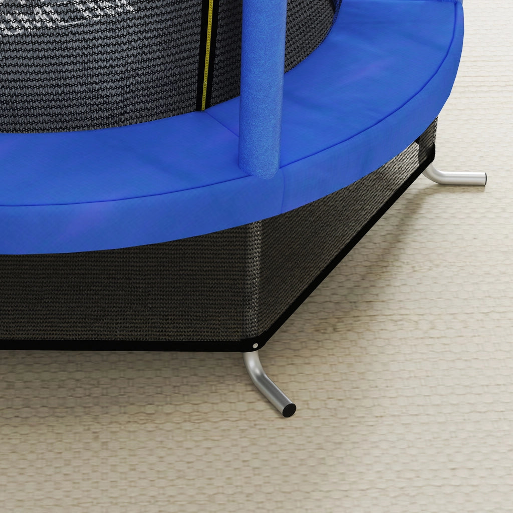 Tappeto Elastico per Bambini con Rete di Sicurezza ¨C Minimal ¨C Blu Nero 140x190 cm