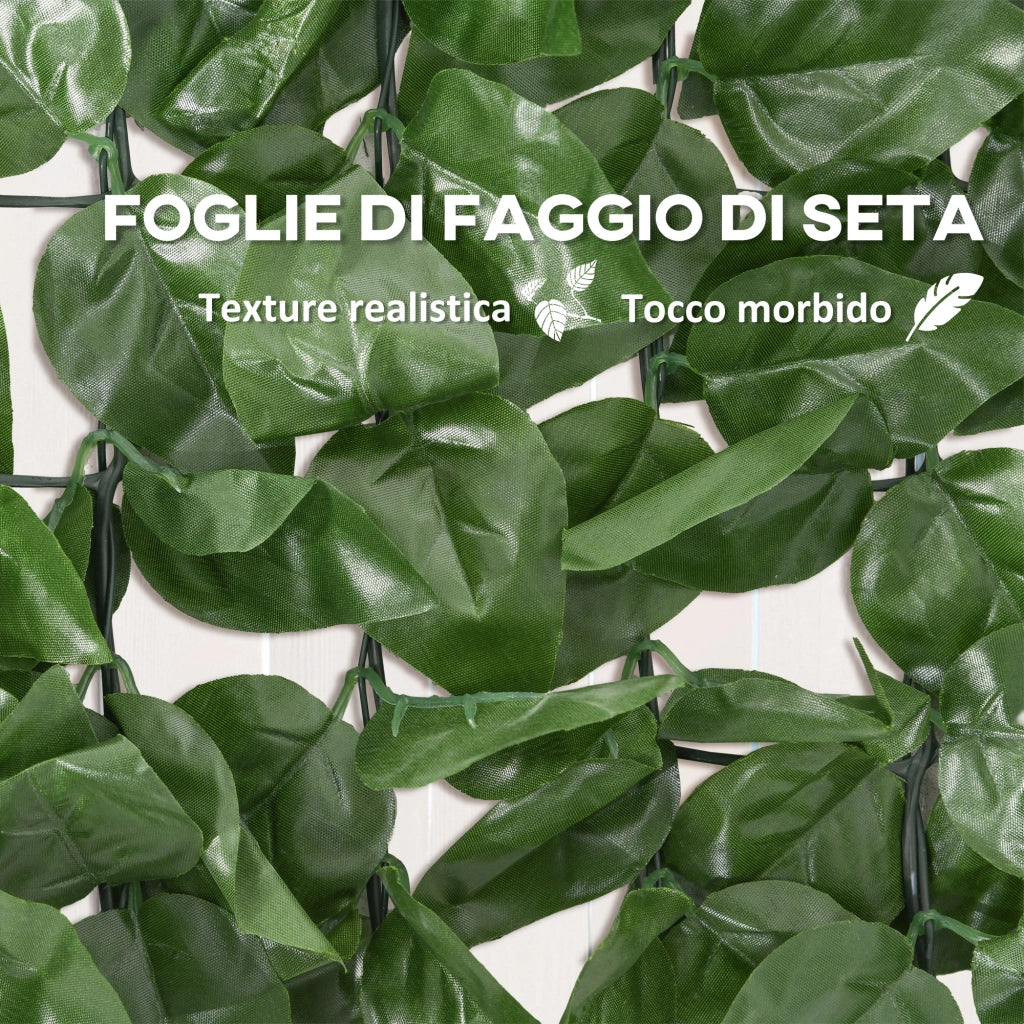 Siepe Artificiale Arrotolabile e Impermeabile, in Seta e PE, 300x100 cm, Verde Scuro