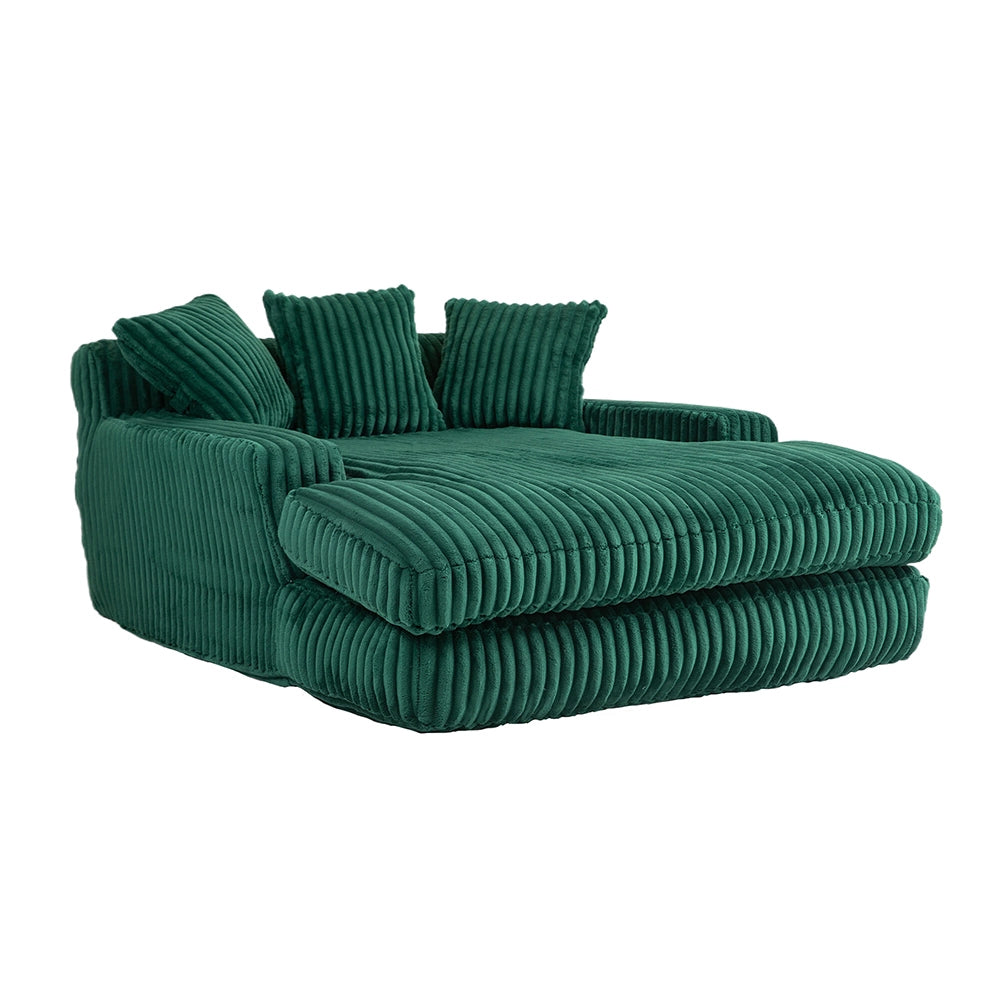 Cloud couch - Xylo - Velluto coste 3 cuscini verde smeraldo