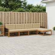 Set di divani da esterno con cuscino 5 pcs Naturale e Beige 3382486
