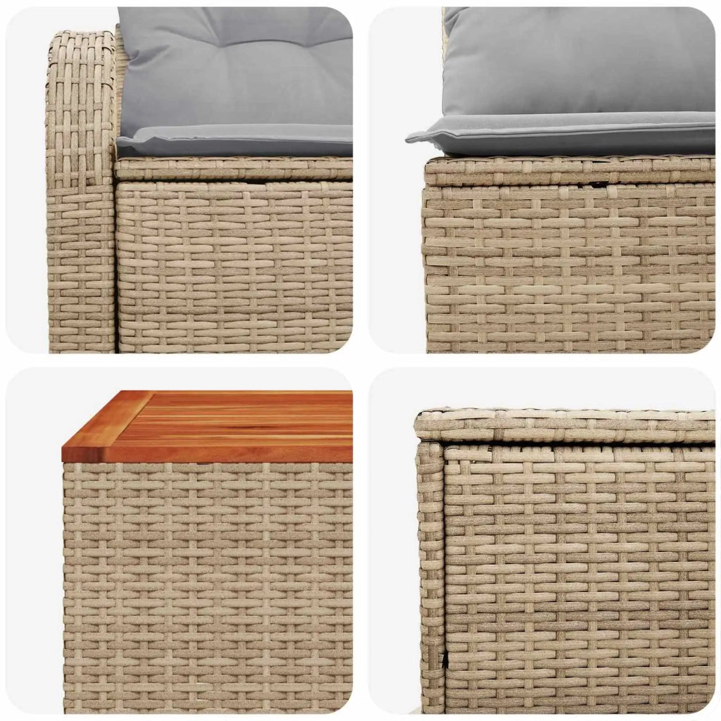Set di divani 6 pz Beige e Grigio Chiaro 3447201