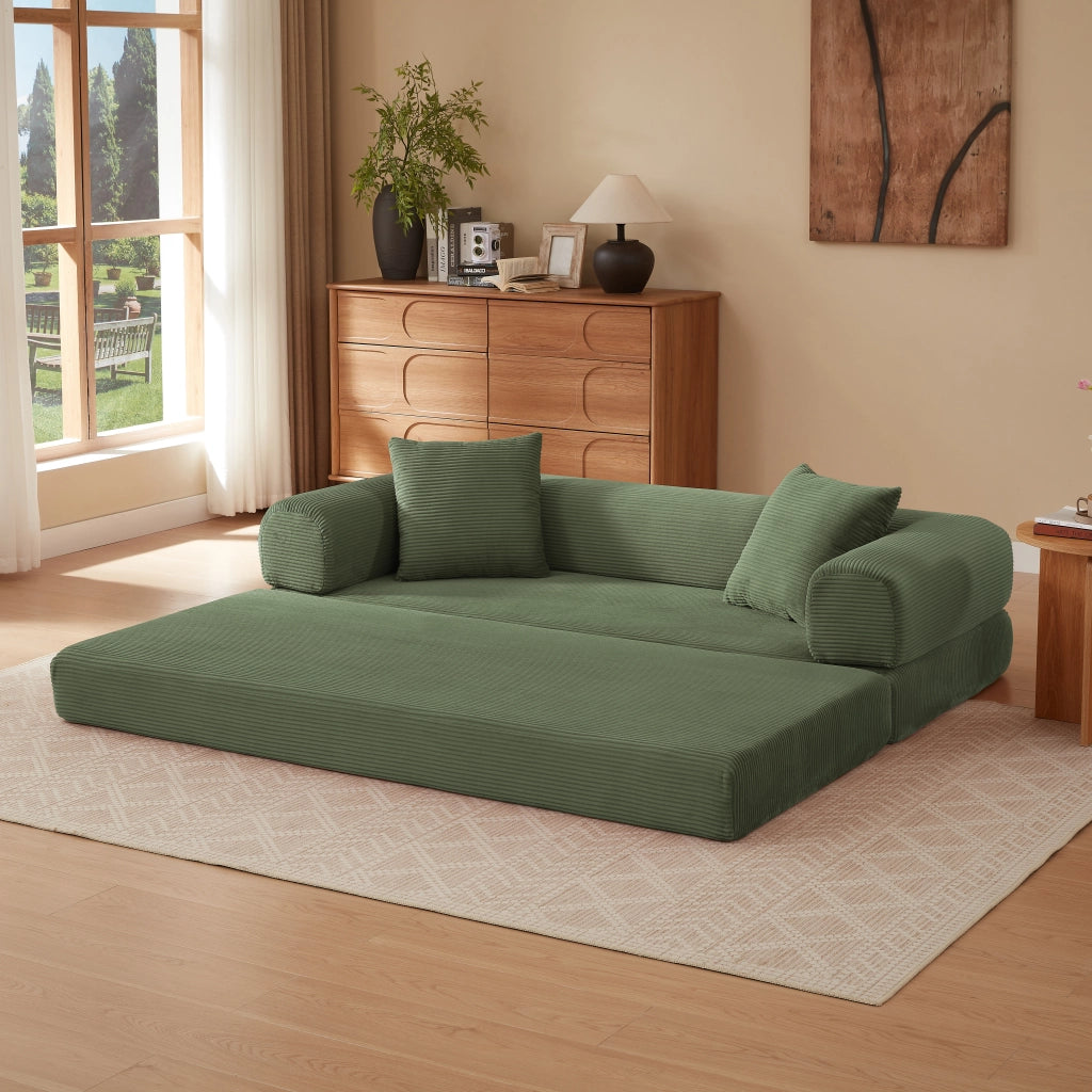 DIVANO LETTO modulare 41 x 41 x 99 cm verde in schiuma