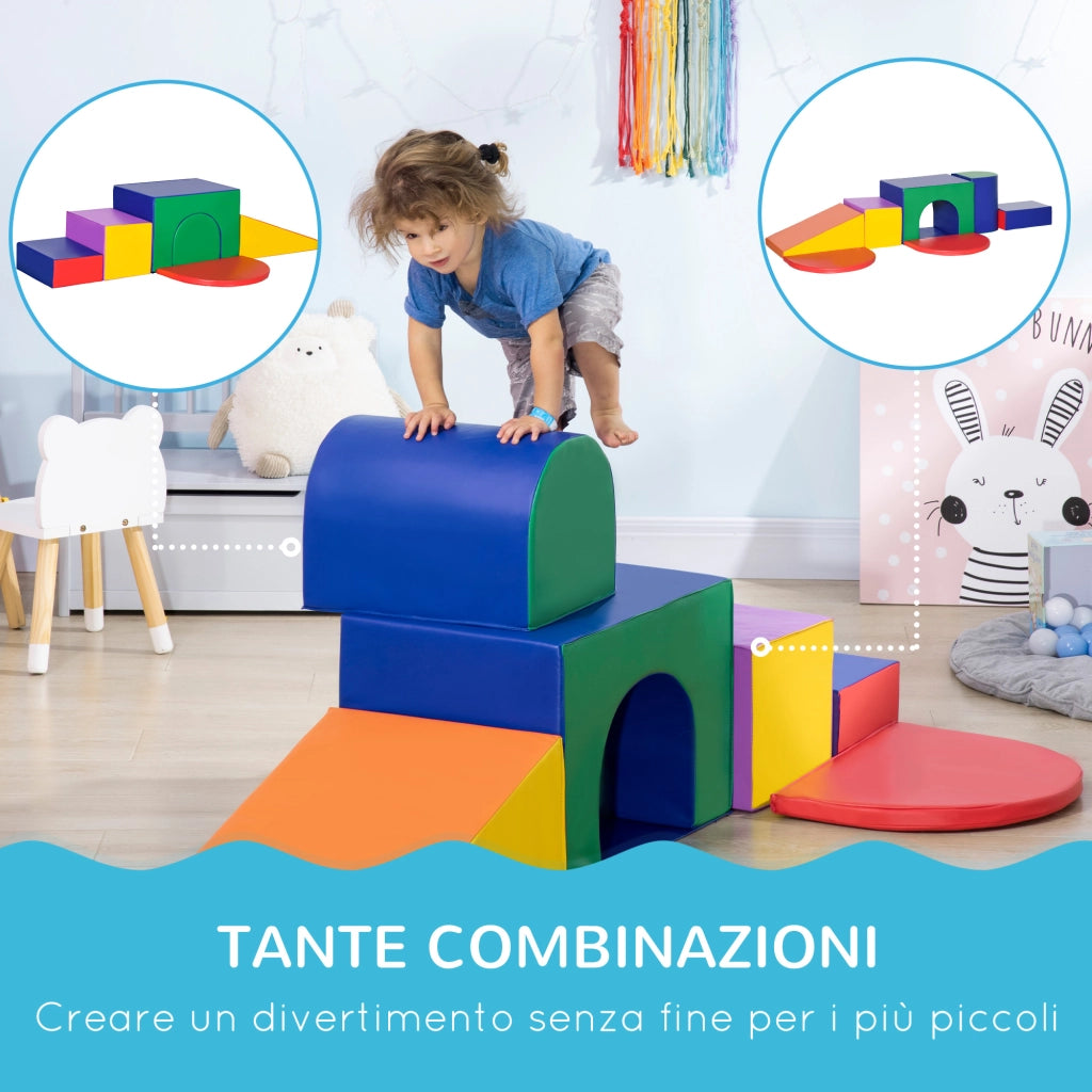 Casetta per Bambini ¨C Minimal ¨C Multicolore in PU e EPE, 170x130x40 cm