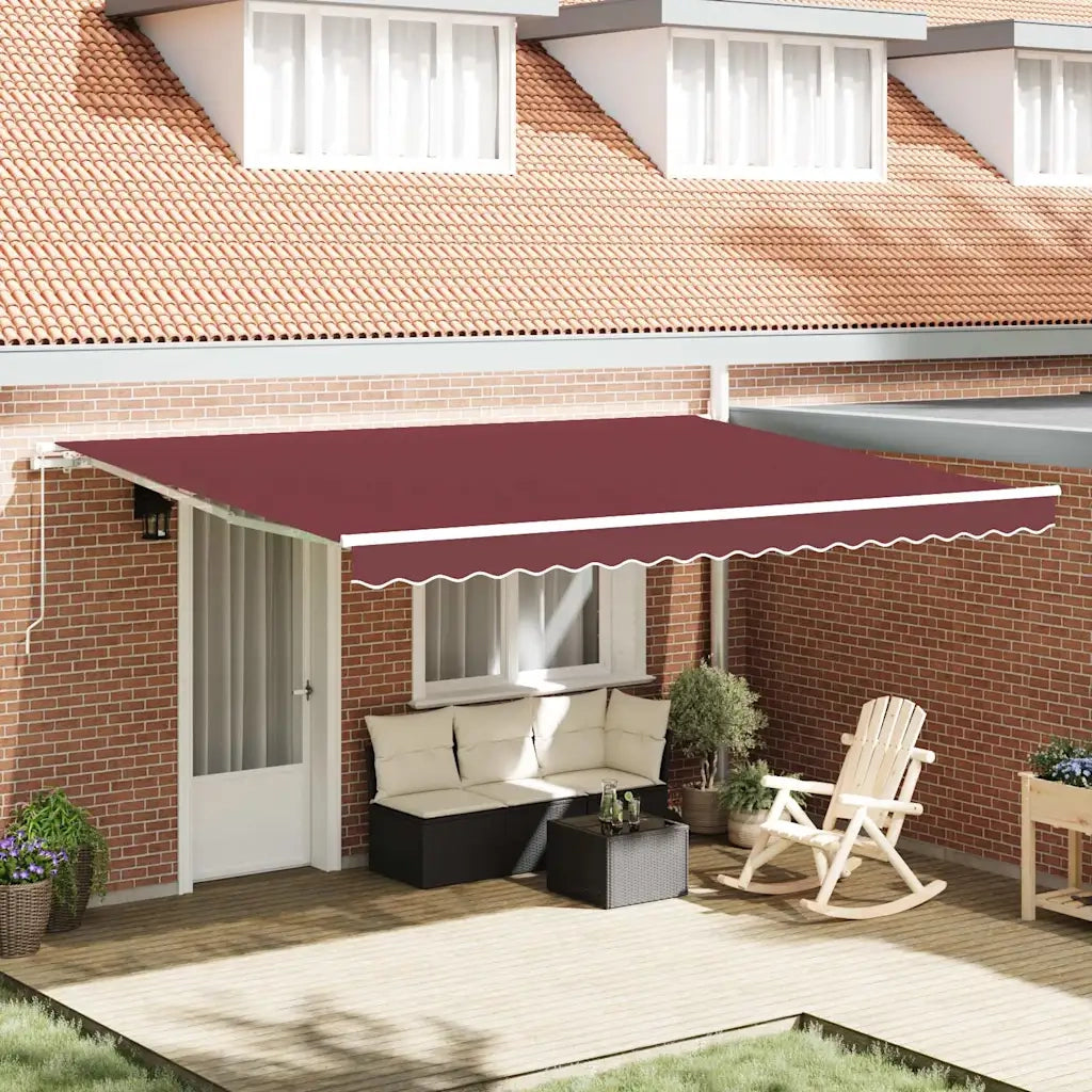 Tenda da Sole Retrattile Manuale Bordò 450x300 cm 3215224
