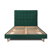 Letto 160x200 cm con testata imbottita - Tessuto velluto