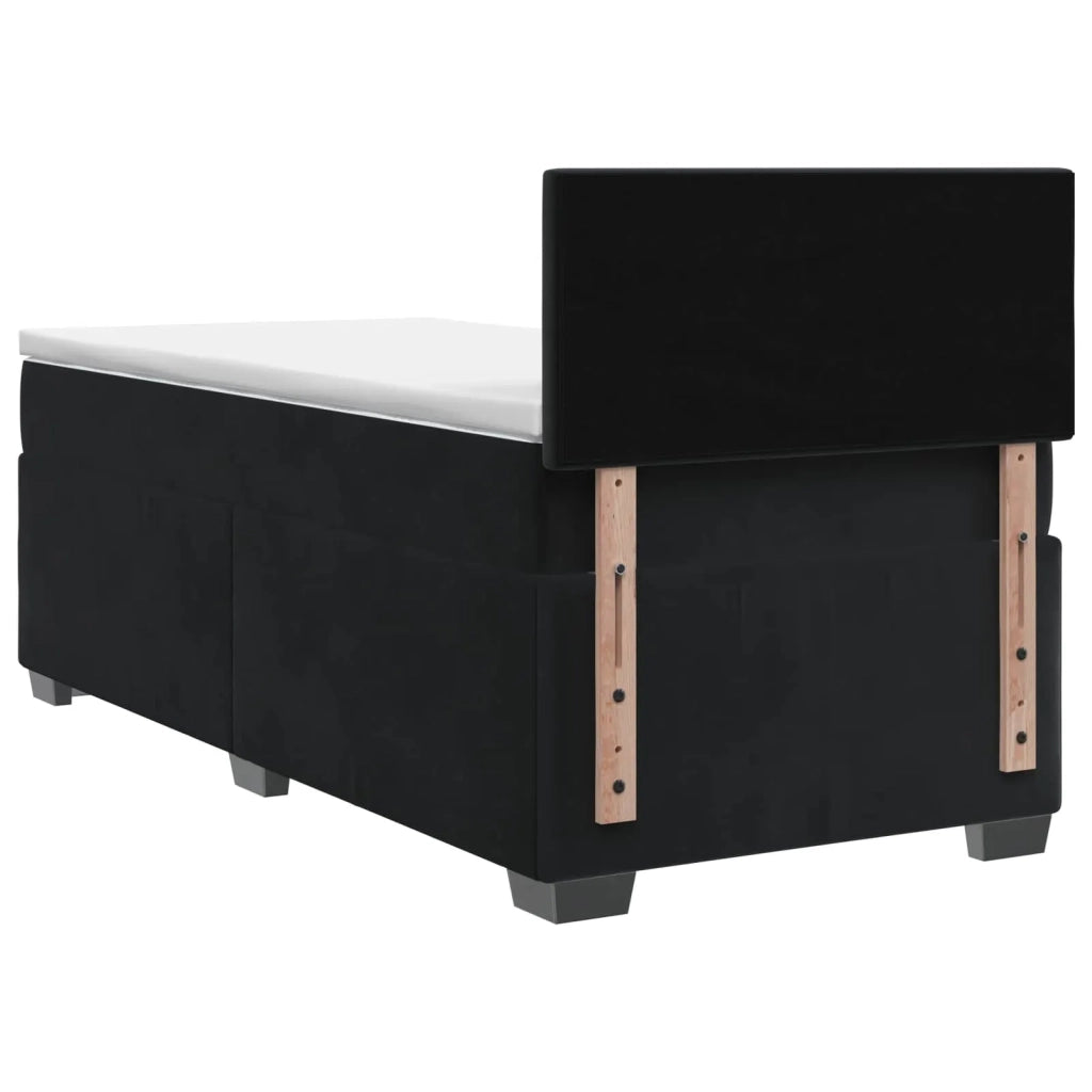 Letto box spring con materasso Nero 100 x 200 cm Velluto 3450652