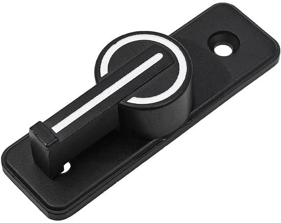 Blocco di sicurezza per porta scorrevole - Angolo 90 gradi - Riflettente - Materiale in acciaio inox - Bloccaggio di sicurezza per porta scorrevole - Viti di fissaggio - Dimensioni 80x25x4mm - Maniglia di sicurezza