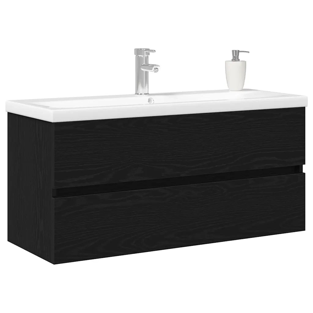 Mobile Lavabo | Armadio per Lavabo da Bagno Rovere Nero 100 x 39 x 62 cm