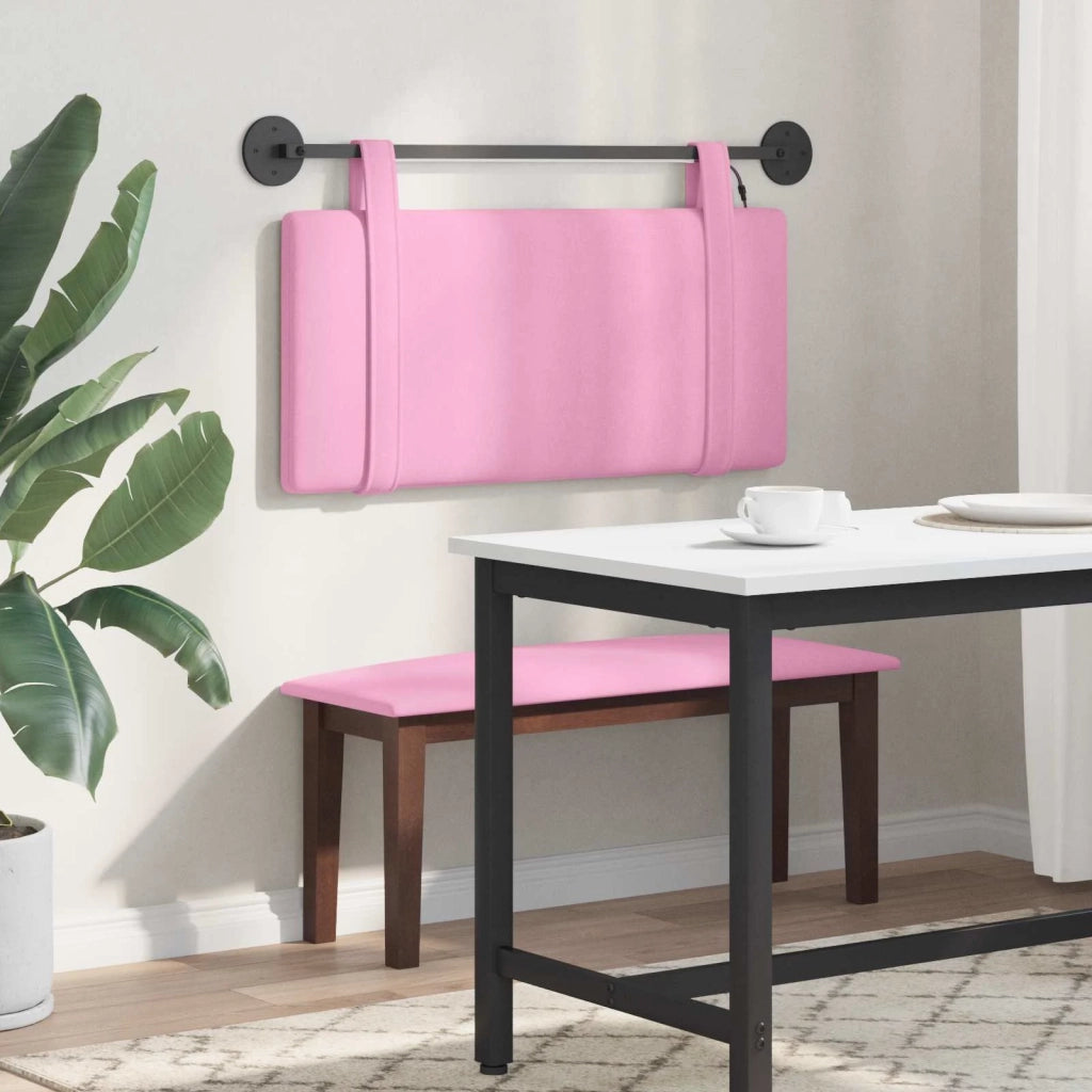 Testiera sospesa Con luce LED Rosa Tessuto 3423857