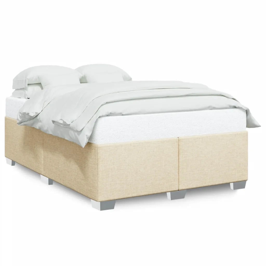 Letto matrimoniale | Letto per adulti | Giroletto senza Materasso Crema 140x190 cm in Tessuto